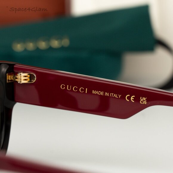 BRAND NEW Gucci GG1666O 006 Havana Red Demo Women Square Eyeglasses GG 1666O - Picture 7 of 8